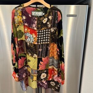 Nothing matches Tops for Women Orange and Green Graphic Blouse L